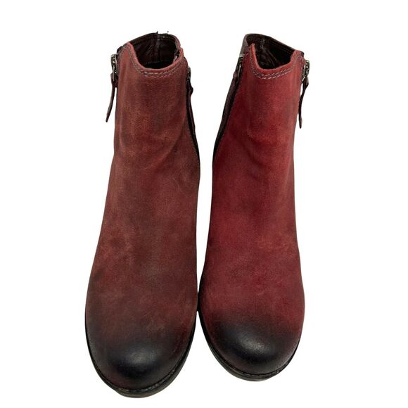Roan Ankle Booties Womens Lina F858020 Red Burgundy Round Toe Western Size 9.5 - Picture 3 of 12
